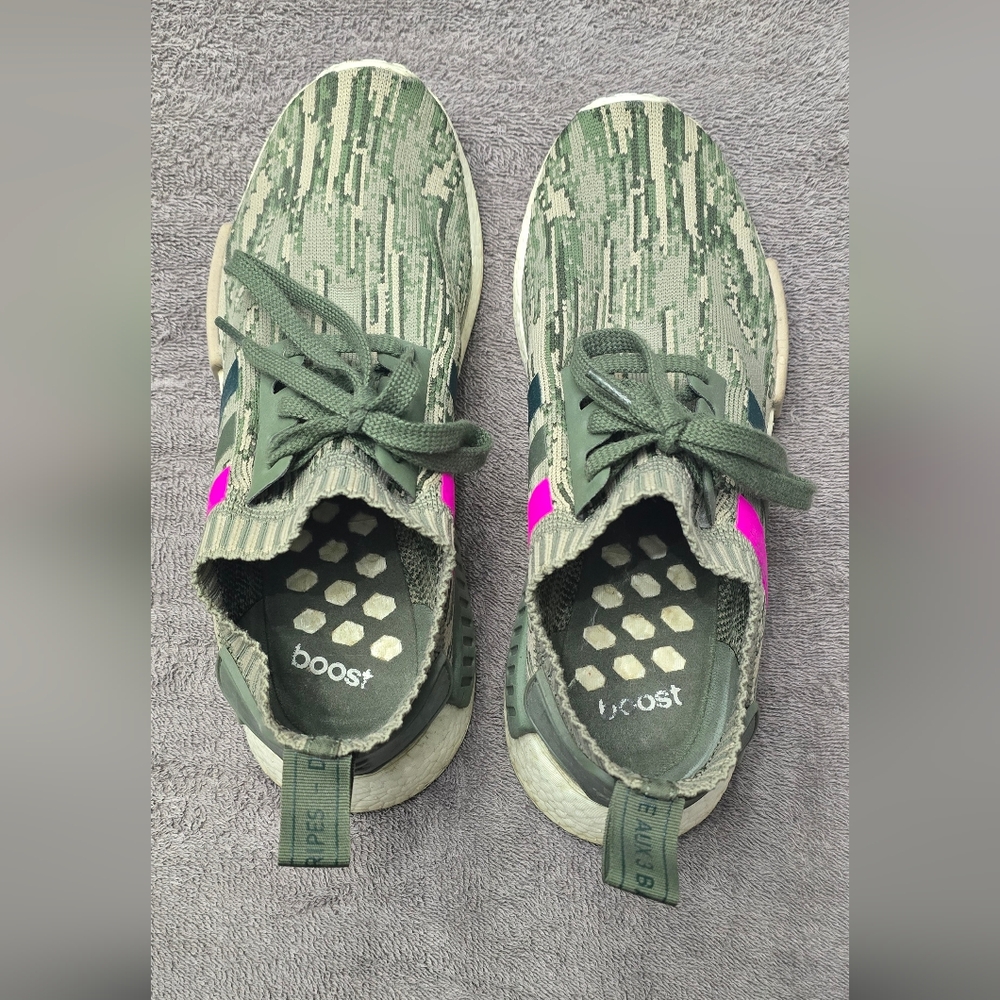 Adidas Camo and Pink Sneakers